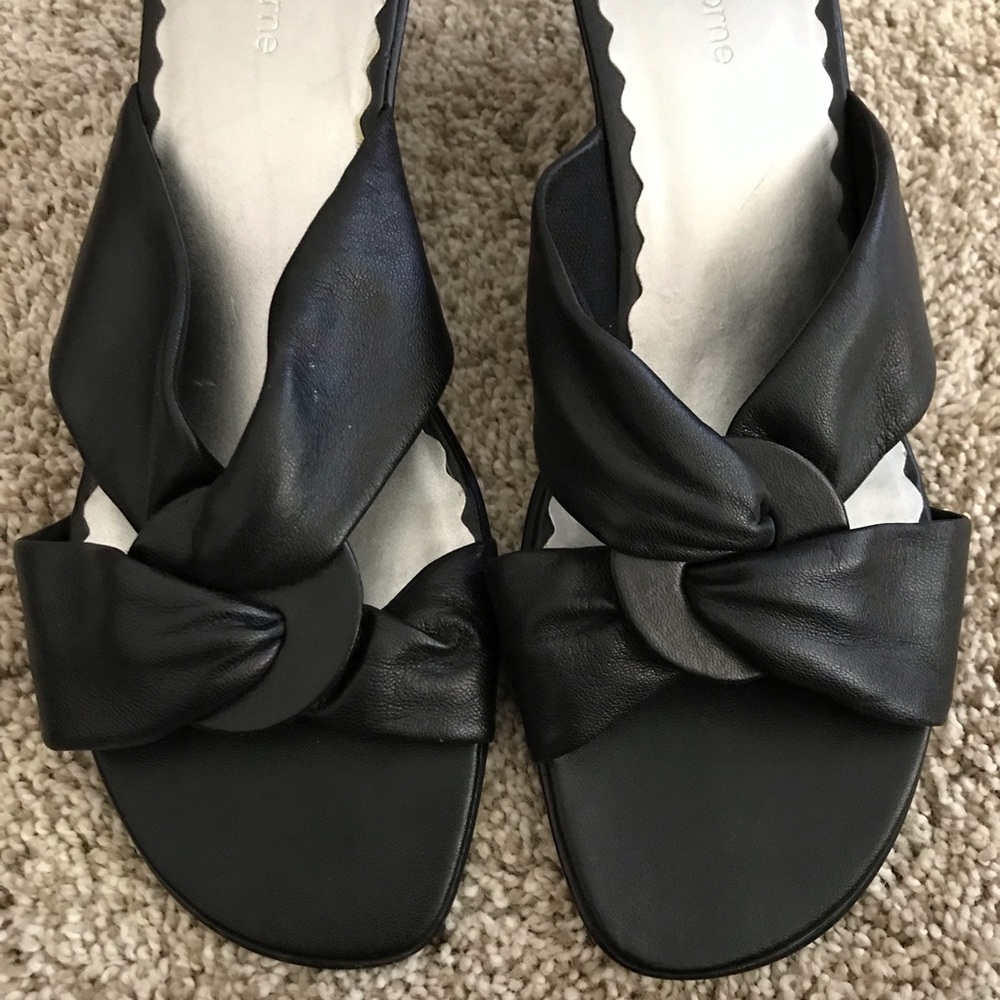EUC Liz Claiborne Leather Wedge Sandals, Size 9M. - Picture 2 of 8